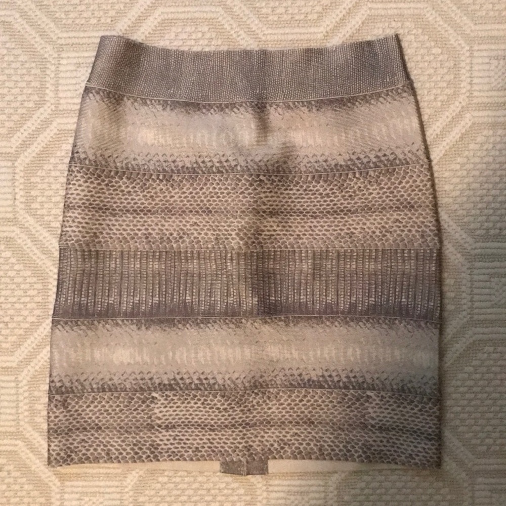Herve Leger Snakeskin Skin Skirt